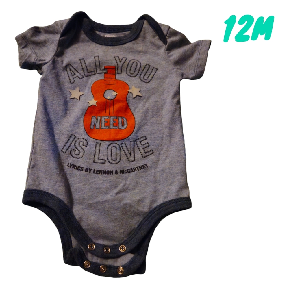 Lennon & McCartney Beatles All you need is love Bodysuit Guitar Unisex Baby 12M
